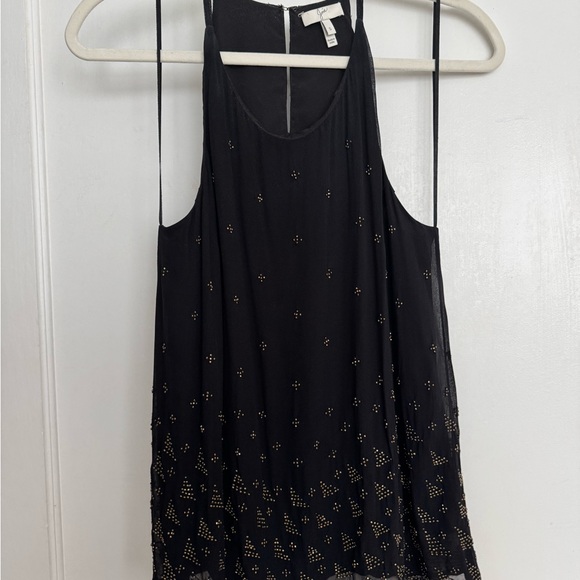 Joie Black Tank Top with Gold Detailing - Picture 1 of 5